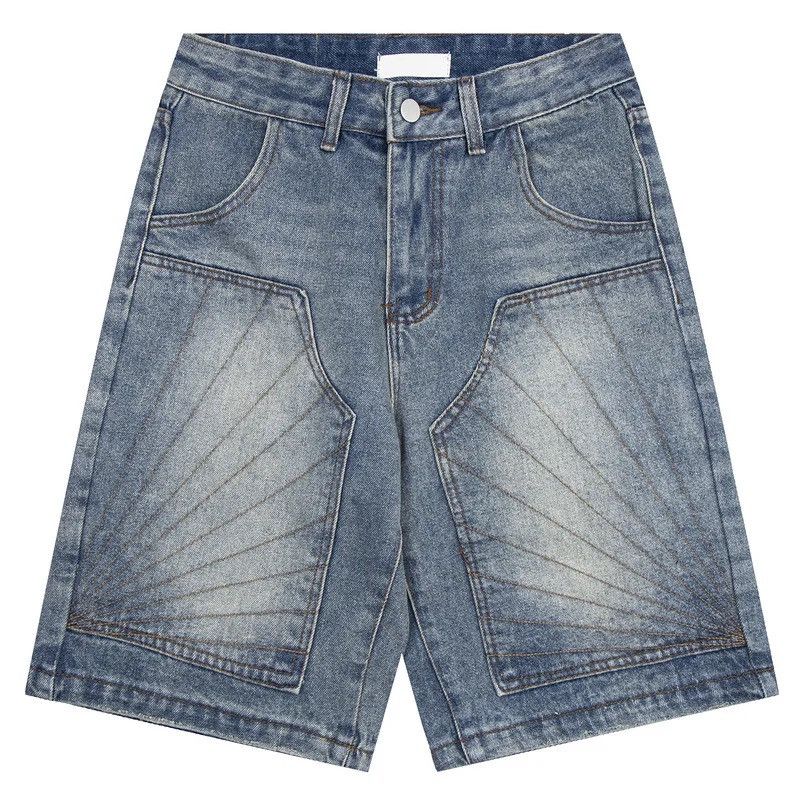 Japanese Brand × Vintage Washed Distressed Embroidered Denim Shorts Size US 26 / EU 42 - 2 Thumbnail