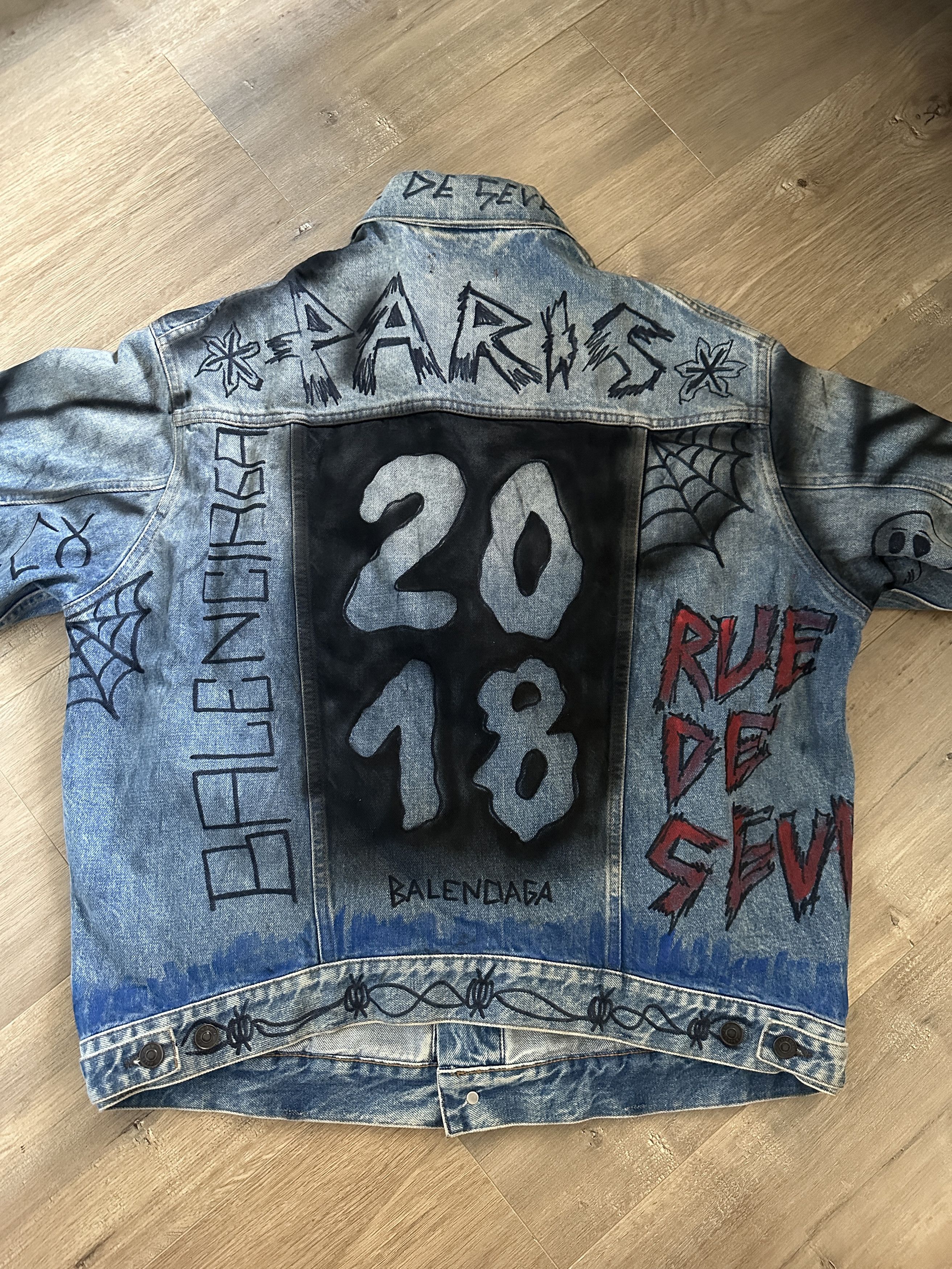 Balenciaga Balenciaga Graffitti Denim Jacket 2018 Size US M / EU 48-50 / 2 - 3 Thumbnail