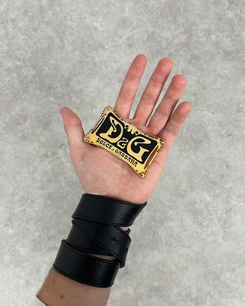 Dolce & Gabbana 2000s Dolce & Gabbana Propaganda Black Leather Belt Size ONE SIZE - 2 Thumbnail