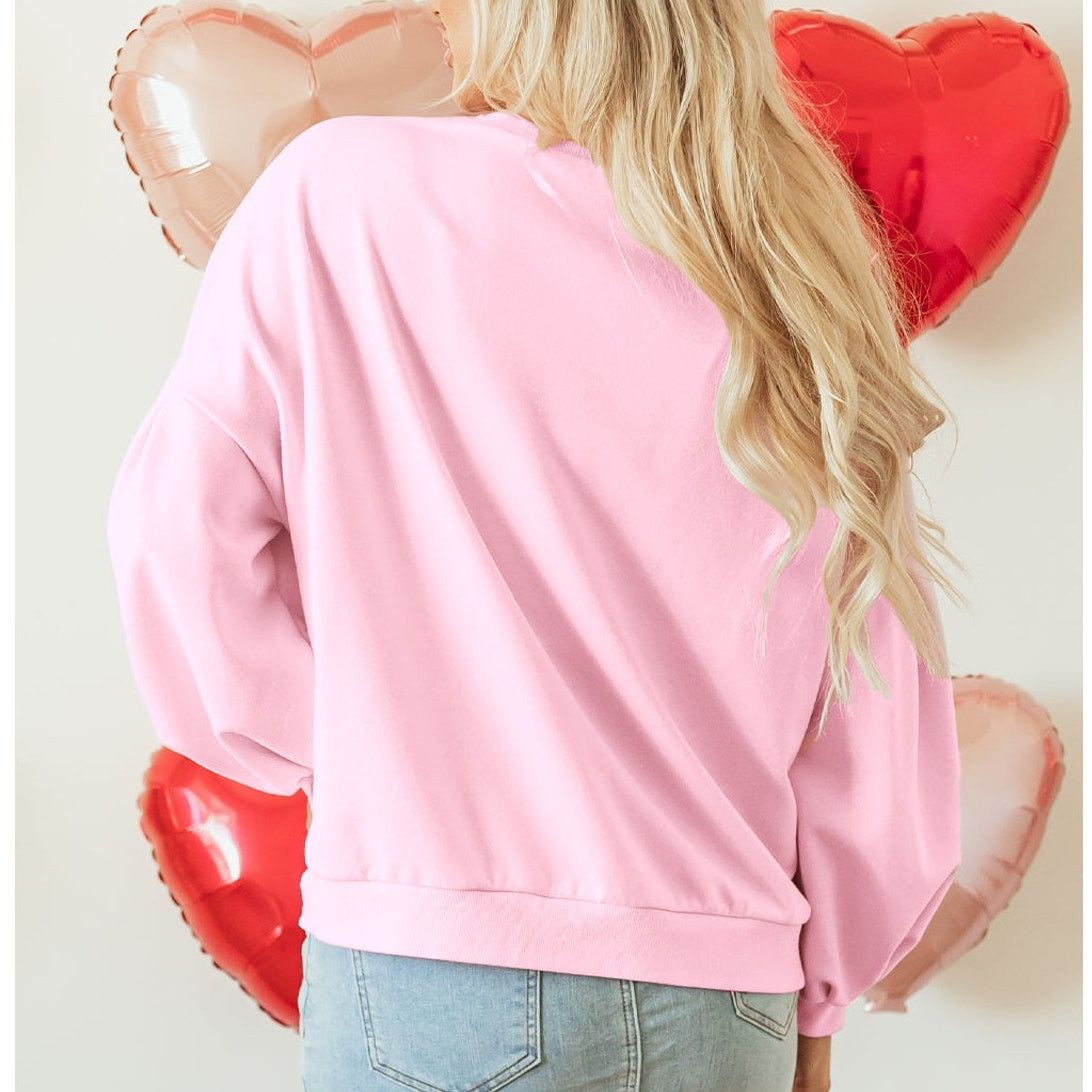 Other Embroidered Bow Lantern Sleeve Oversized Pullover Sweatshirt Size M / US 6-8 / IT 42-44 - 6 Thumbnail
