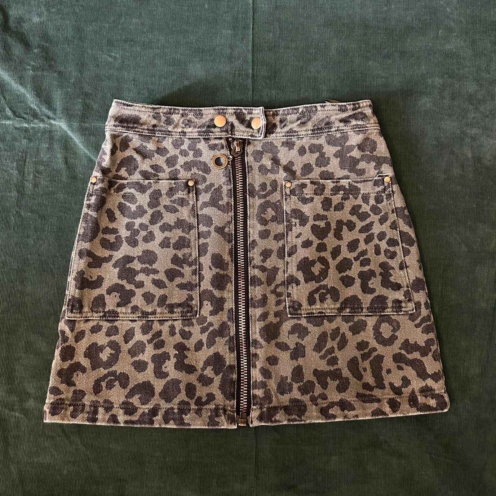 Other Leopard print denim skirt Size S / US 4 / IT 40 - 1 Thumbnail