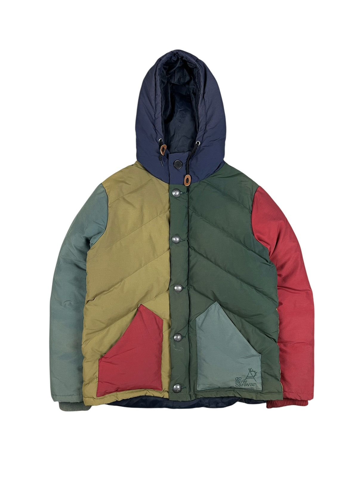 Japanese Brand × go slow caravan Go Slow Caravan Multicolor Puffer Down Jacket Size US L / EU 52-54 / 3 - 1 Thumbnail