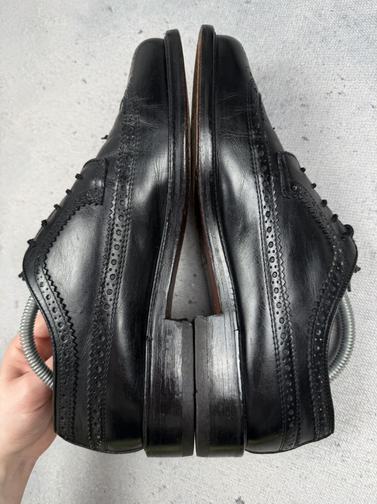 Bally Bally Black Italy Leather Wingtip Brogue Derby Shoes Size 43 Size US 10 / EU 43 - 7 Thumbnail
