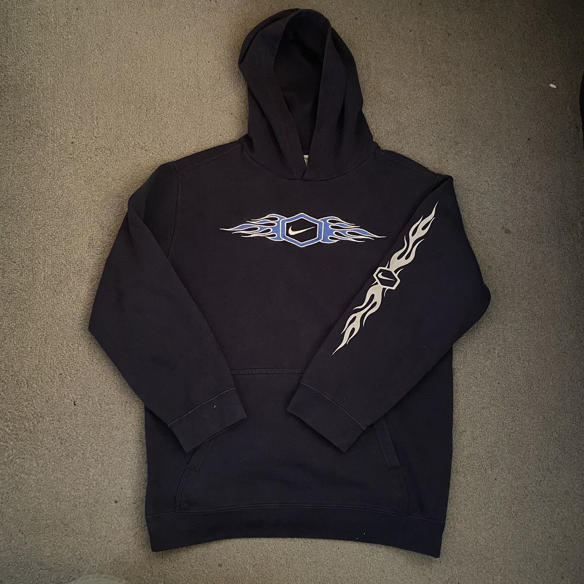 custom vintage nike flame sweatshirt