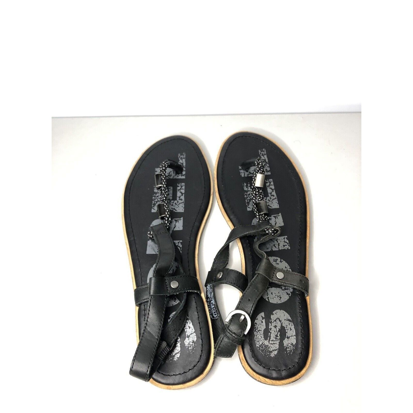 SOREL Sorel Black Leather Thong Casual Ankle Strap Flats Sandals W Size US 9 / IT 39 - 5 Thumbnail