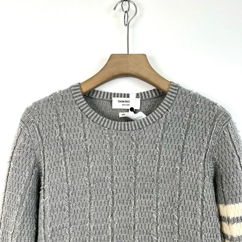 Thom Browne Thom Browne Gray Striped Fringe Wool Sweater Size US XS / EU 42 / 0 - 3 Thumbnail