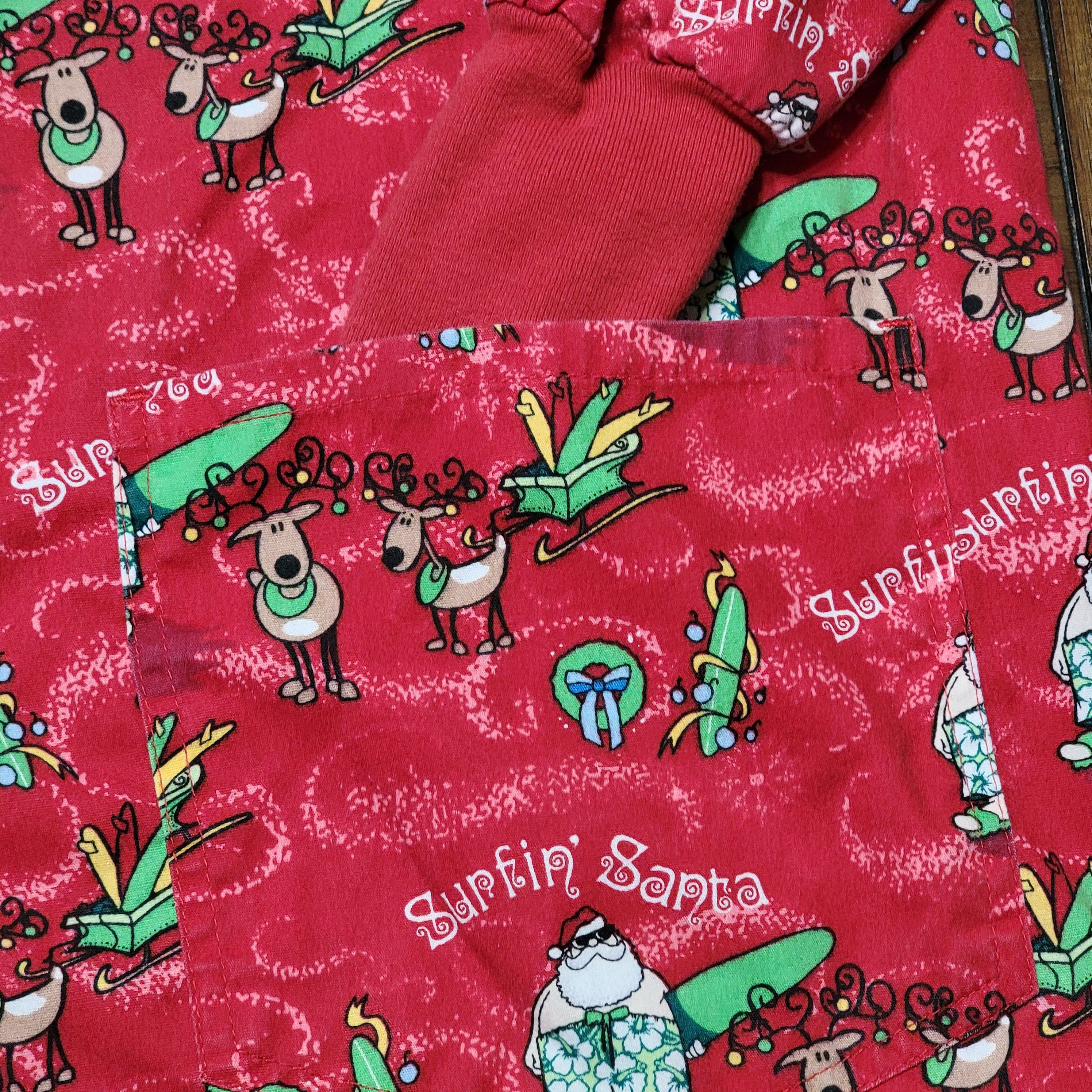 Other Uniform Advantage Red Scrub Jacket "Surfin' Santa" Size XXL / US 16-18 / IT 52-54 - 3 Thumbnail