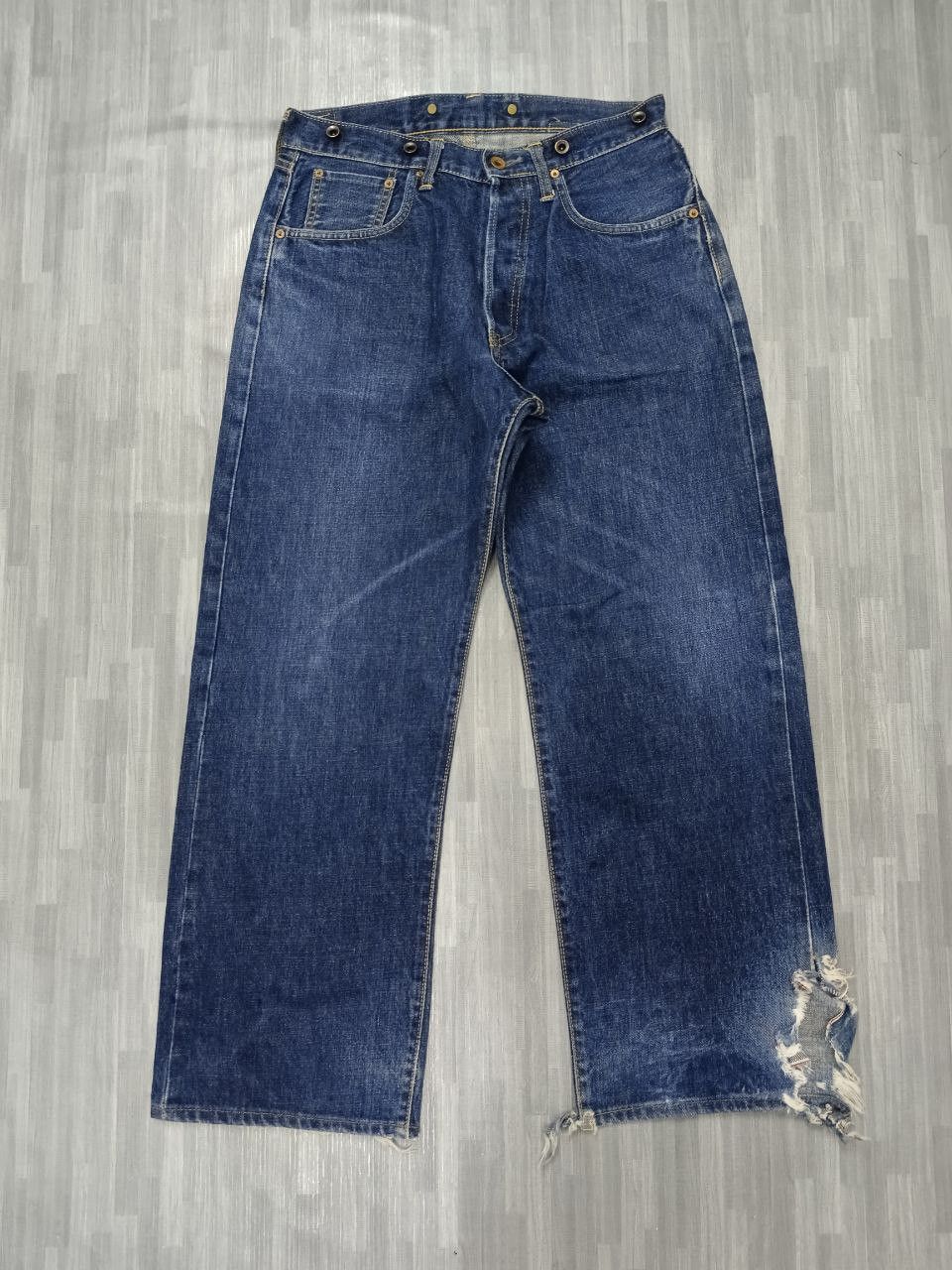 Vintage SICK WIDE LEG EDWIN OVERALLS SELVEDGE SANFORIZED Size US 29 - 2 Thumbnail