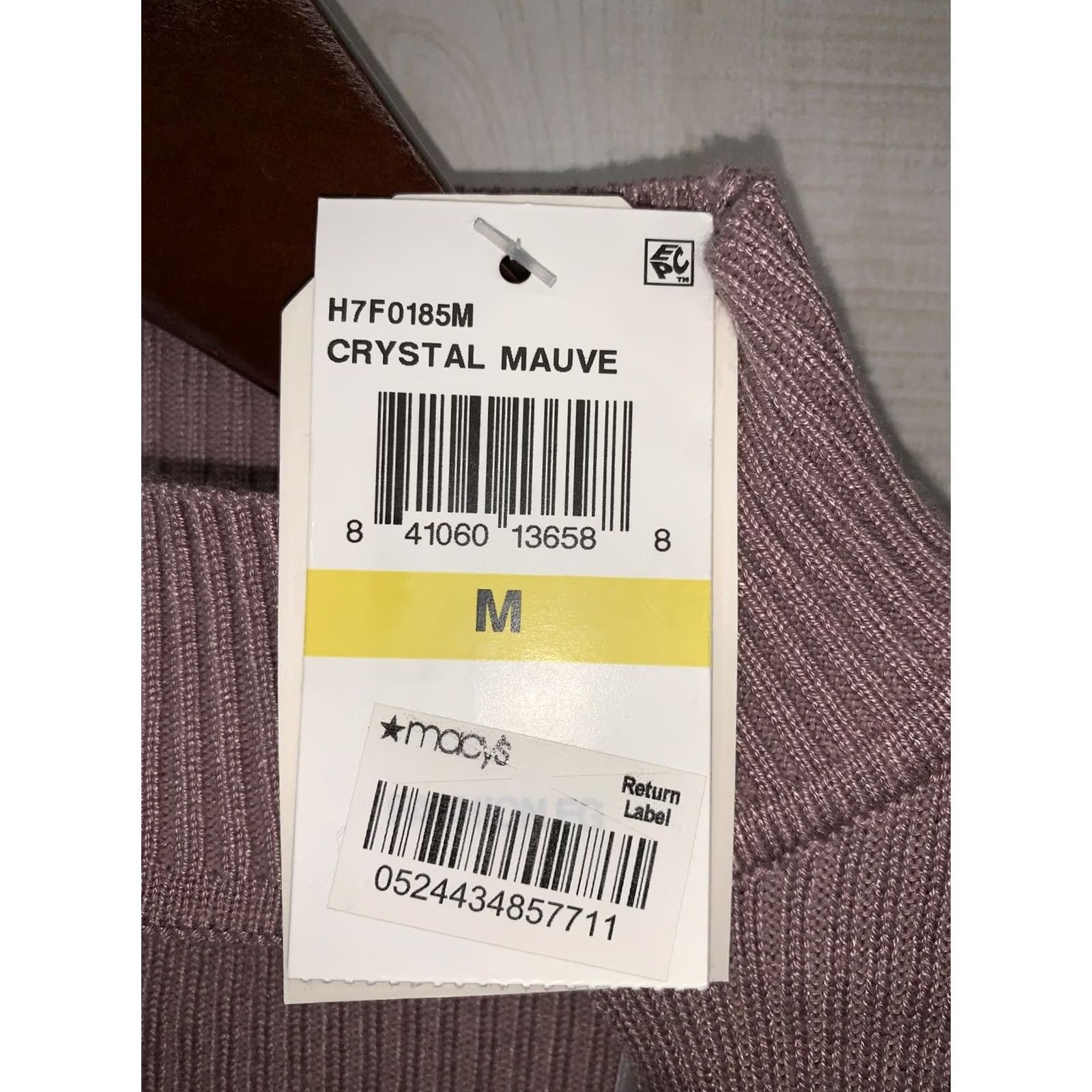 Vintage Pink Rose Hippie Rose Crystal Mauve Key Hole Rib Long Sleeve Shirt NWT Women’s M-4478 Size M / US 6-8 / IT 42-44 - 2 Thumbnail