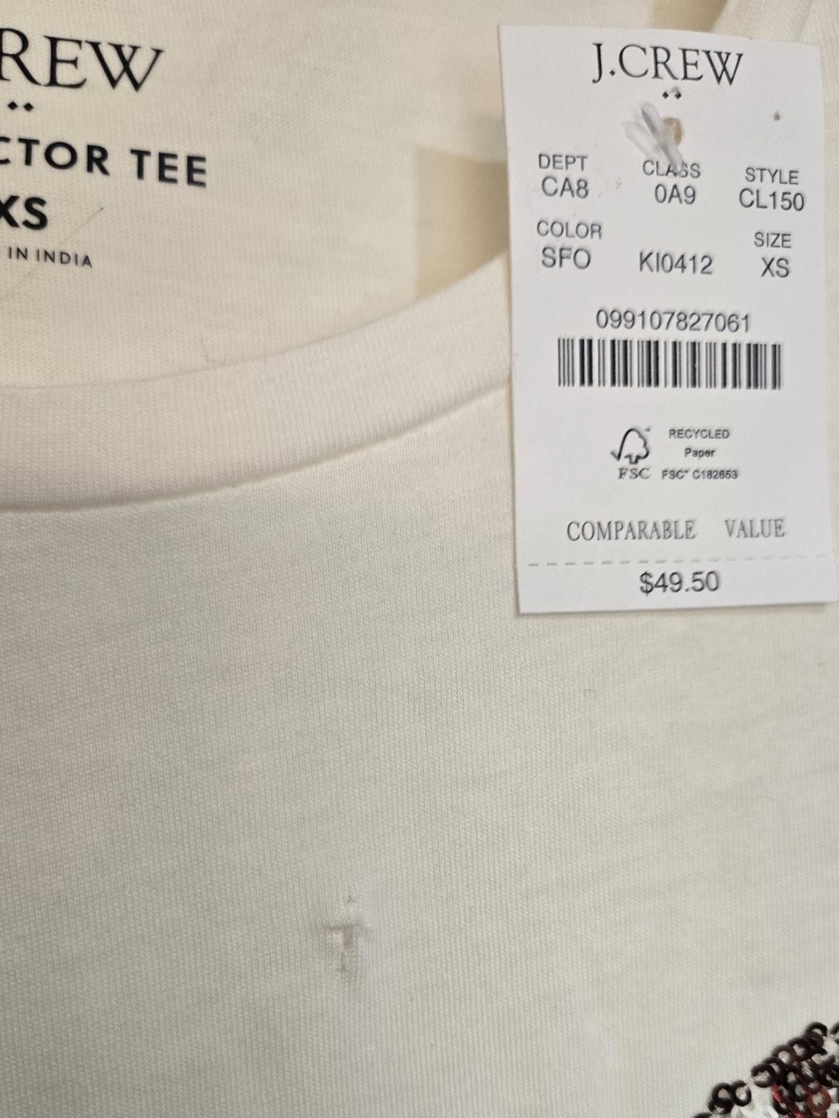 J.Crew J Crew Sequin football tee Size XS / US 0-2 / IT 36-38 - 4 Thumbnail