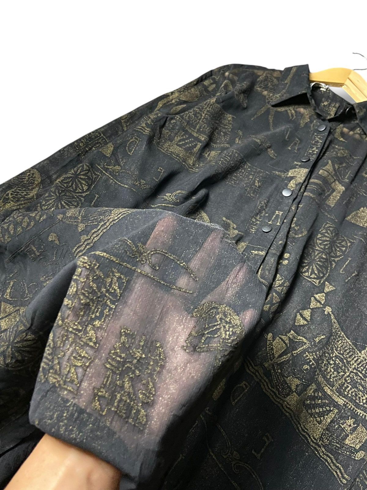 Japanese Brand Vintage Bon Chardin Abstract Button Up Dress (161) Size M / US 6-8 / IT 42-44 - 4 Thumbnail