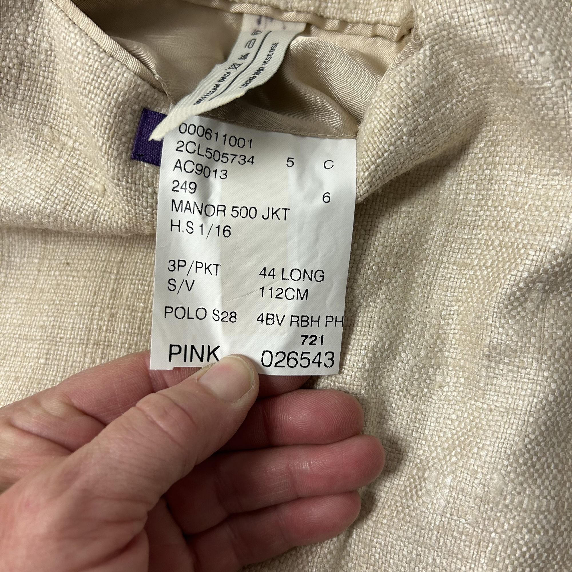 Ralph Lauren Ralph Lauren PURPLE LABEL Cream Sport Coat 3 BTN Jacket Size 44R - 7 Thumbnail