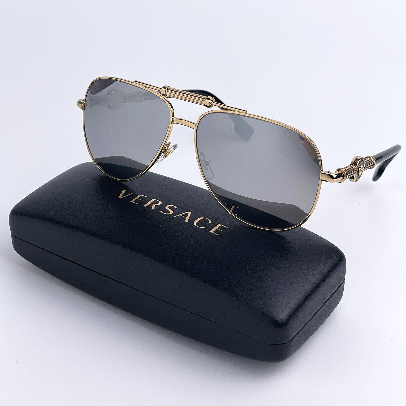 Versace NEW Versace VE2236 1002Z3 Aviator Unisex Sunglasses Size ONE SIZE - 1 Thumbnail