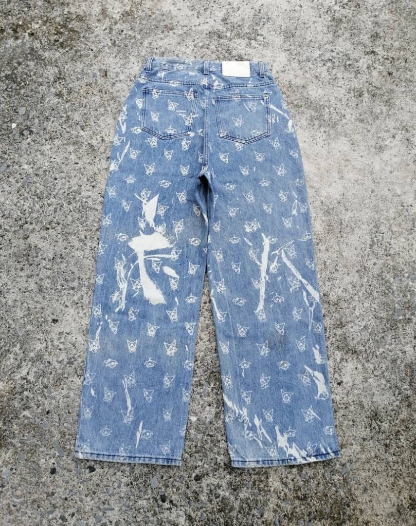 Anime × Japanese Brand Kuromi X Fancy Club Allover Print Baggy Style Jeans Size 27" / US 4 / IT 40 - 3 Thumbnail