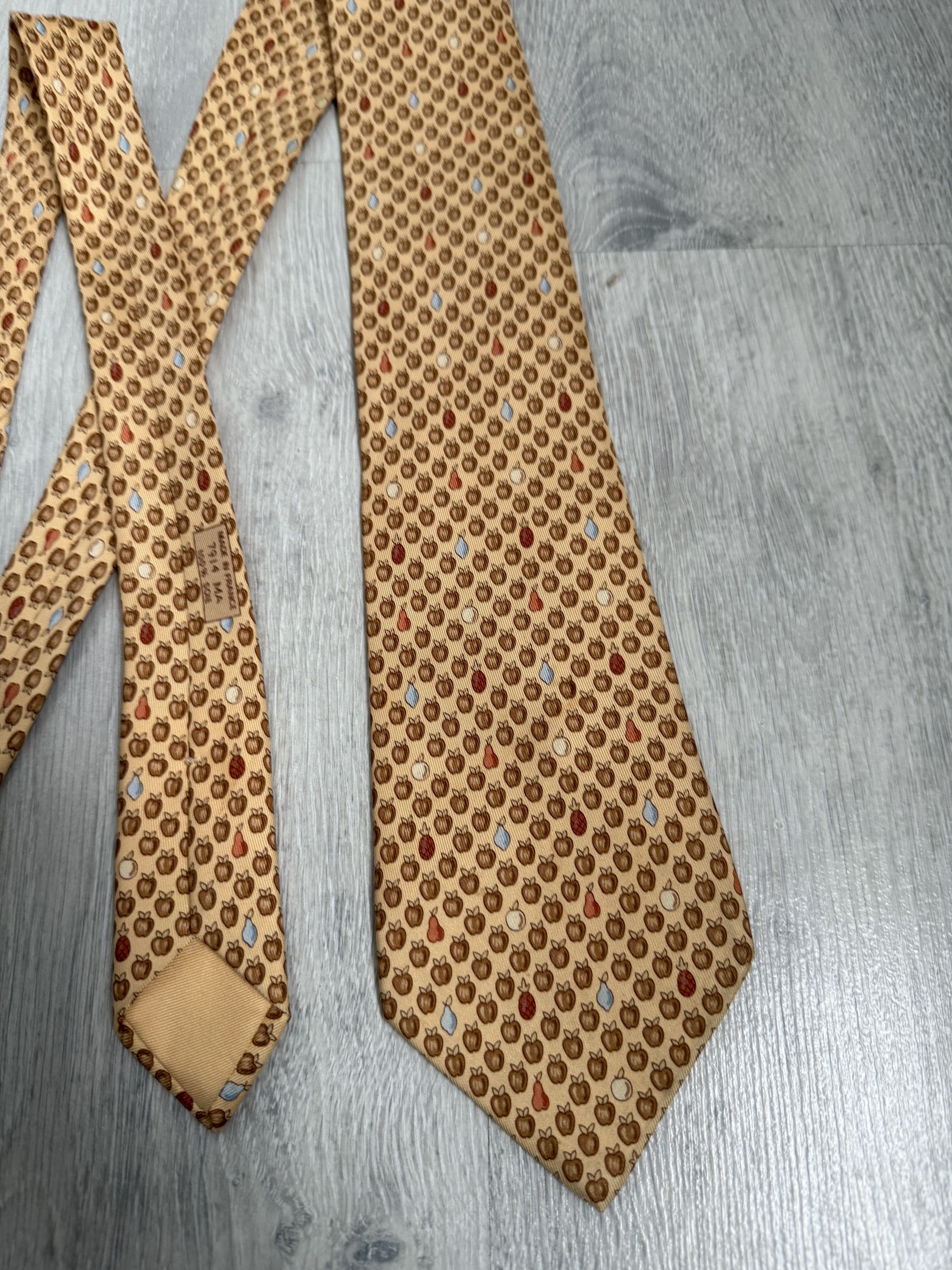 Hermes Hermes fruits monogram yellow tie Size ONE SIZE - 4 Thumbnail