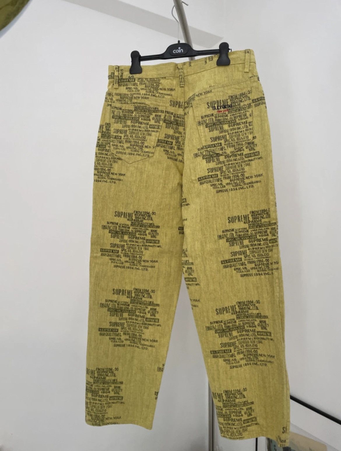 Supreme Supreme Trademark Jacquard Baggy Jean Yellow Washed Size US 30 / EU 46 - 8 Thumbnail