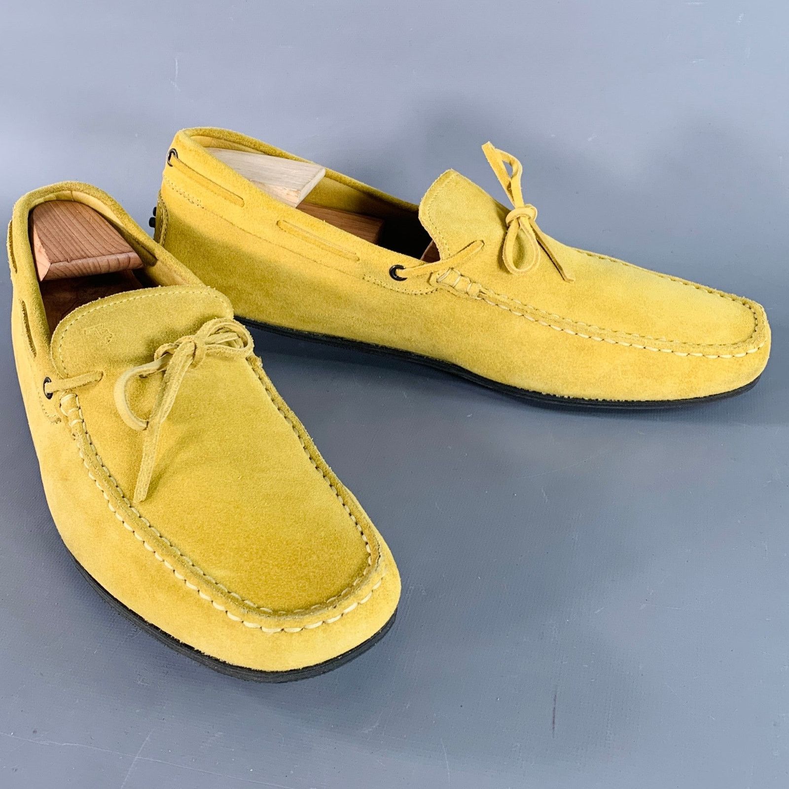 Tod's TOD'S Size 12.5 Yellow Suede Rubber Sole Drivers Loafers Size US 12.5 / EU 45-46 - 1 Thumbnail