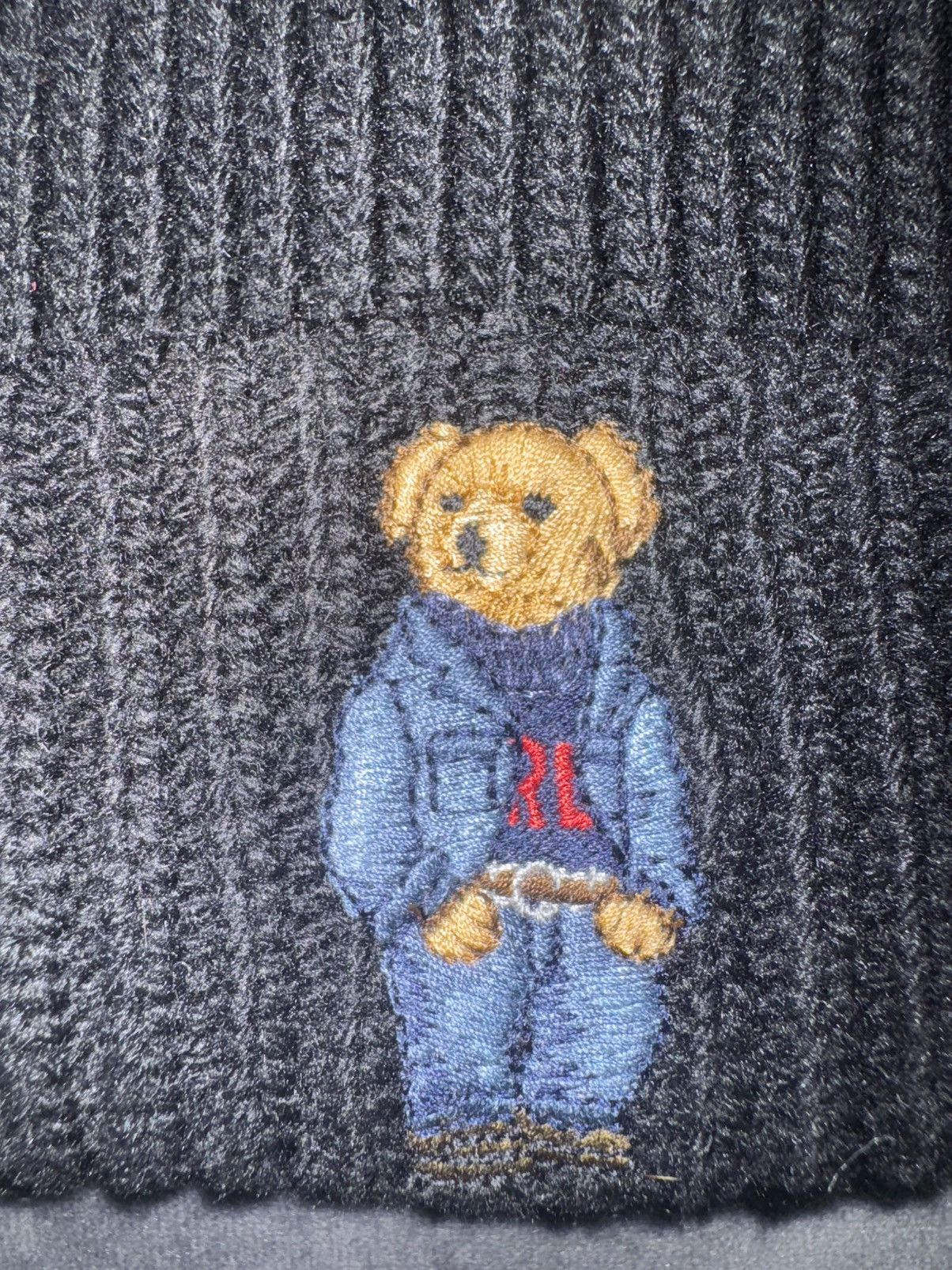 Polo Ralph Lauren Polo Ralph Lauren Solid Denim Bear Beanie One Size Size ONE SIZE - 2 Thumbnail