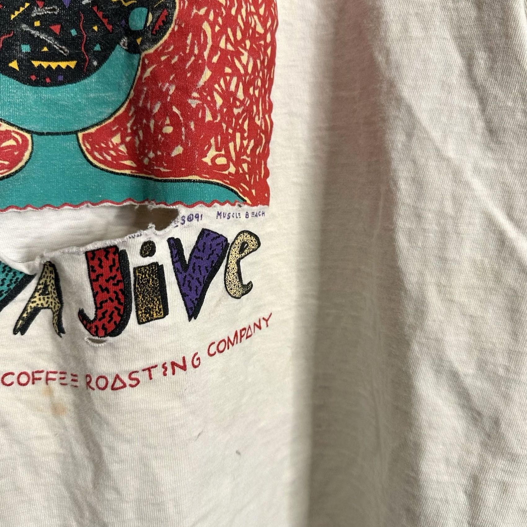 Thrasher VINTAGE 1990S Java Jive Muscle Beach Distressed T Shirt XL White Nike Shirt? Size US XL / EU 56 / 4 - 5 Thumbnail