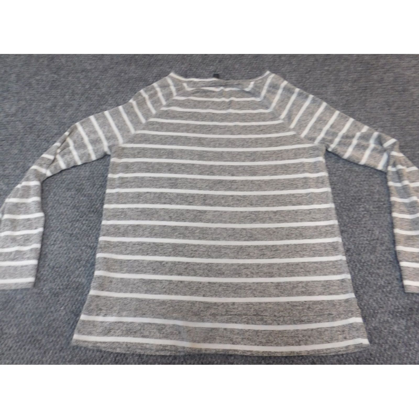 Vintage 41Hawthorn Sweater Pullover Dolman Sleeve L Gray Striped Crew Neck Women's Regular Knit Lightweight Vintage No Size L / US 10 / IT 46 - 7 Thumbnail