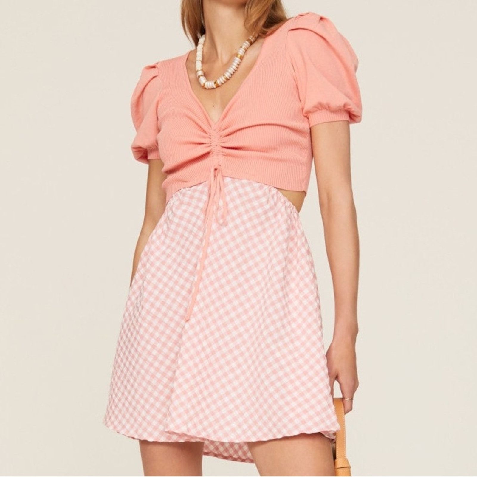 Hutch Louna Pink Colorblock Mini Dress (Gently Used) (item #070) Size L / US 10 / IT 46 - 1 Thumbnail