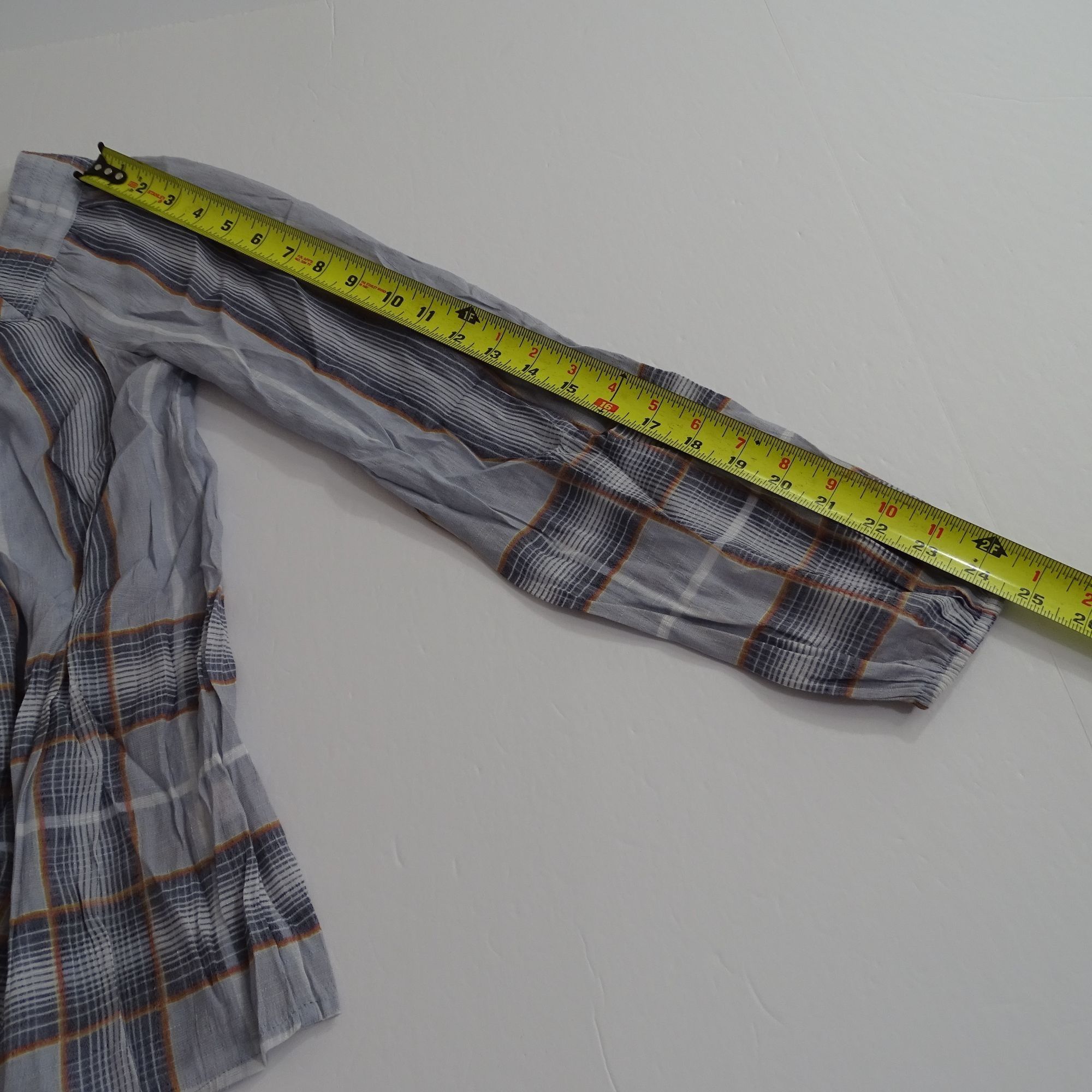 Lauren Conrad LC Lauren Conrad Long Sleeve Gray Plaid Babydoll Top Size XS Size XS / US 0-2 / IT 36-38 - 10 Thumbnail
