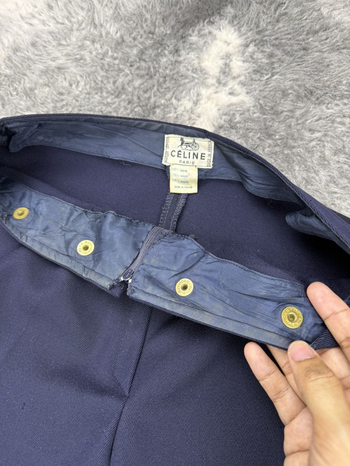 Celine Vintage CELINE Removable Belt Wool Trousers Pant Size 28" / US 6 / IT 42 - 12 Thumbnail