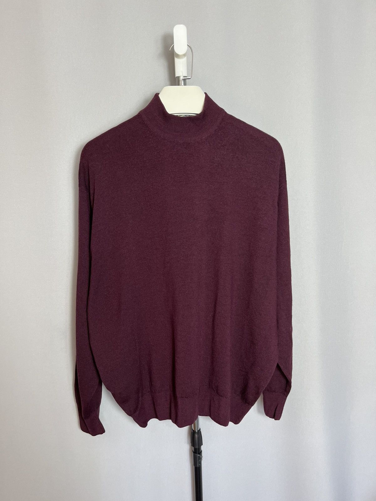 Burberry Burberrys mens pullover wool high neck vintage 80s 90s Size US XL / EU 56 / 4 - 1 Thumbnail