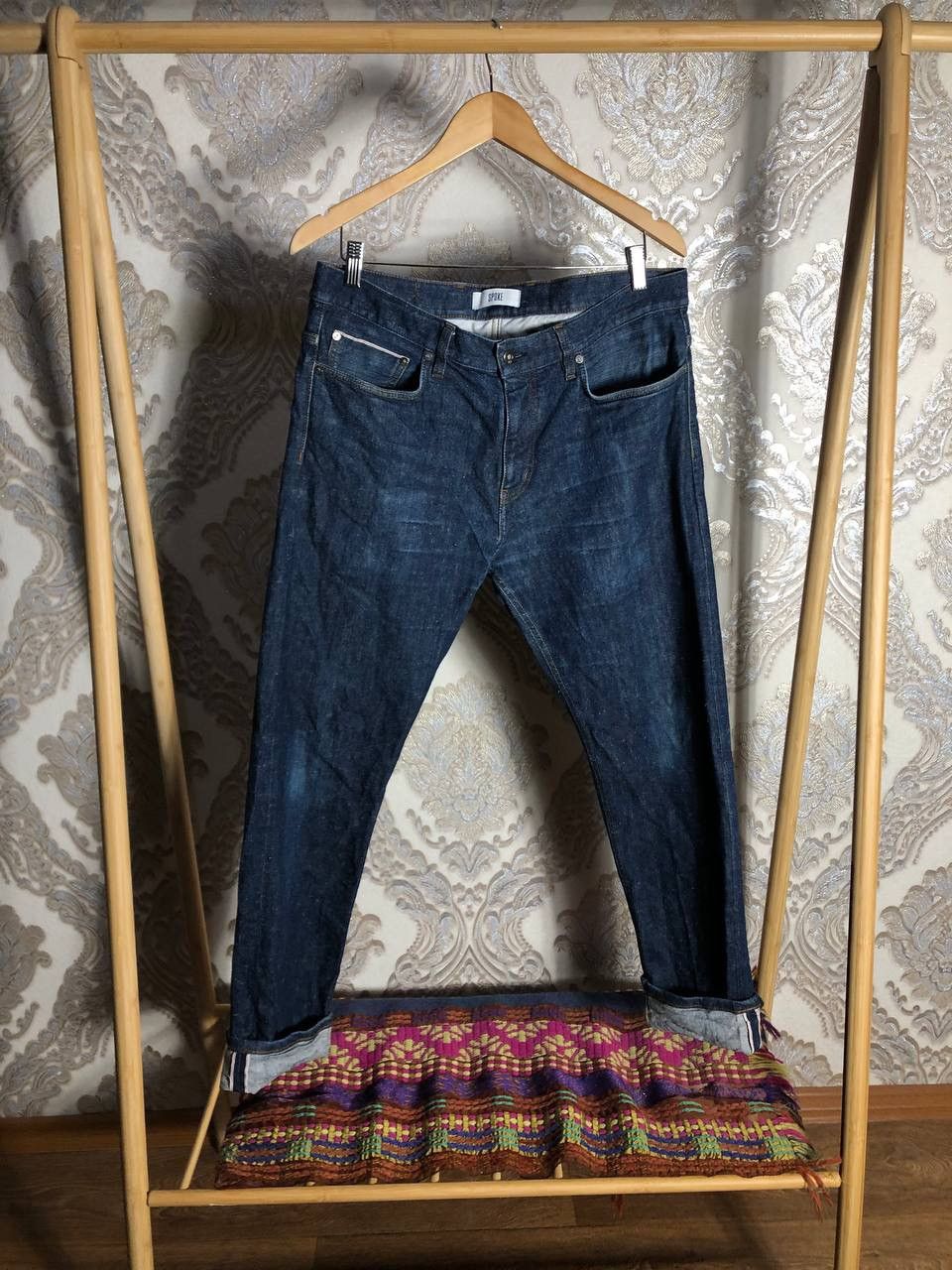 SPOKE × Vintage VERY RARE SPOKE DENIM JEANS DESIGNER SELVEDGE JAPAN STYLE Size US 35 - 1 Thumbnail