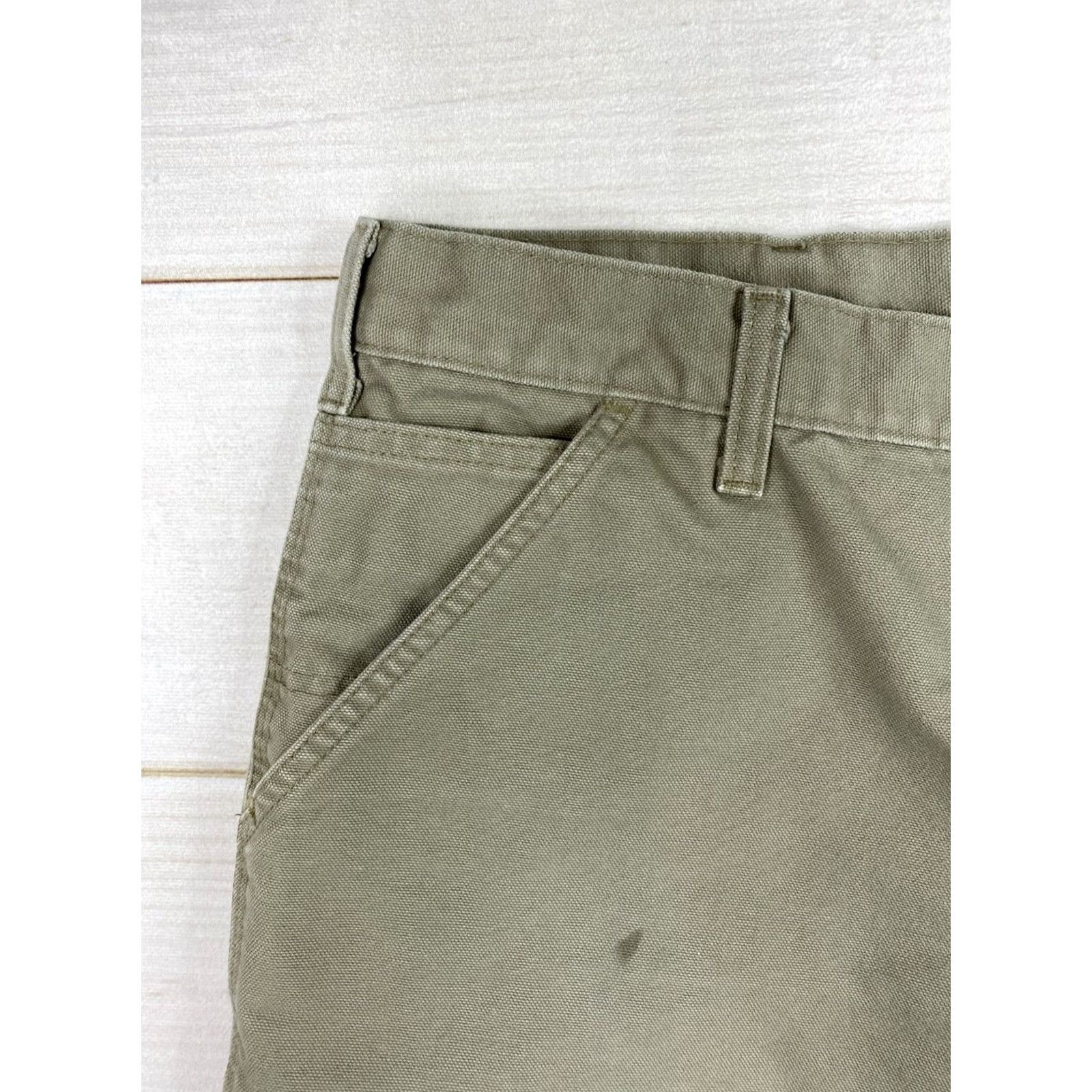 Carhartt VINTAGE Carhartt Carpenter Jeans Mens 44x32 Beige Canvas Work VTG Size US 44 / EU 60 - 2 Thumbnail