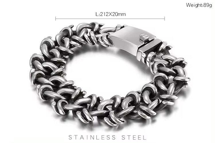 Vintage 20MM Wide Bracelet Twisted Chain Bracelets Size ONE SIZE - 10 Thumbnail