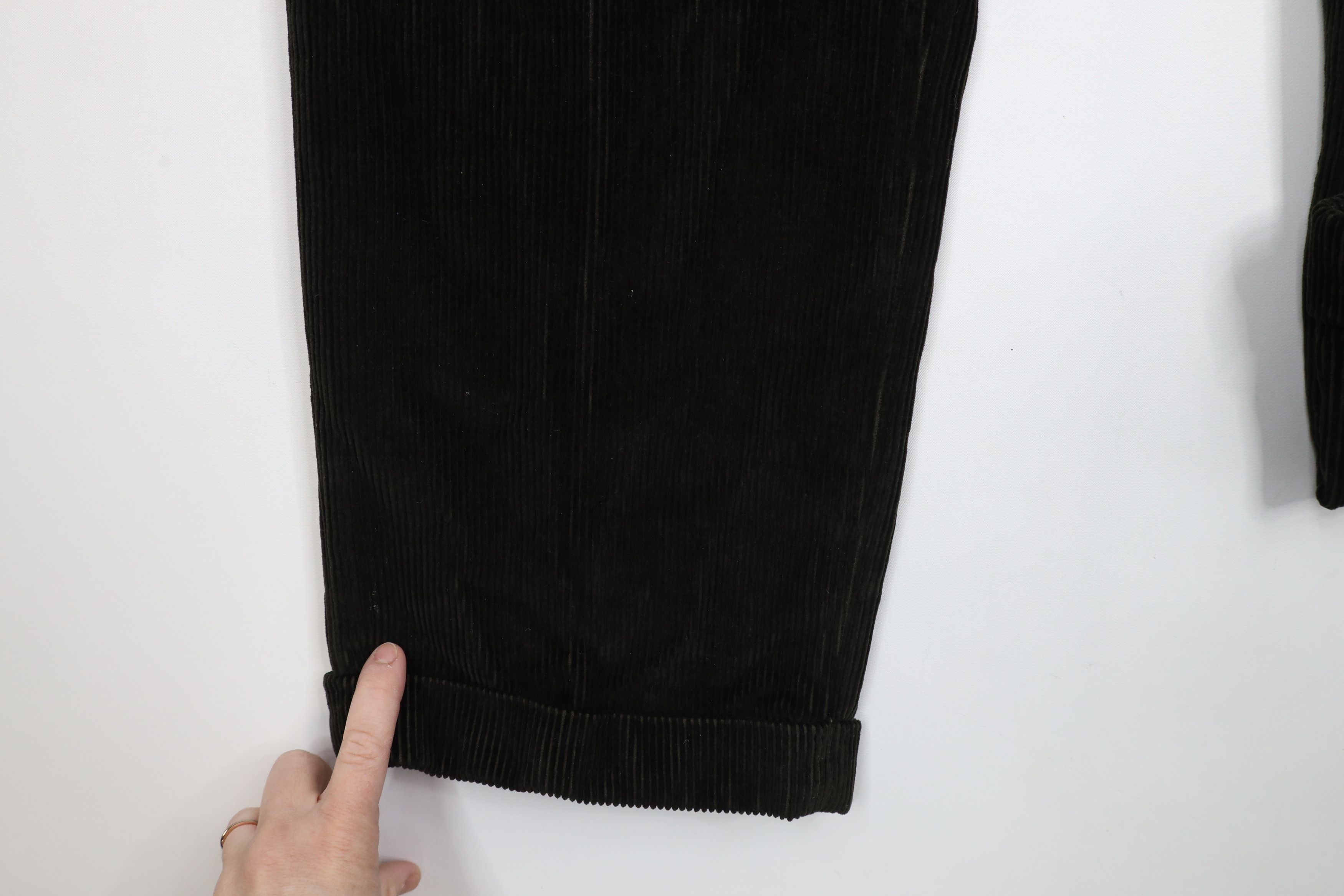 Nautica × Vintage Vintage Nautica Pleated Wide Leg Corduroy Pants Dark Green Size US 36 / EU 52 - 6 Thumbnail