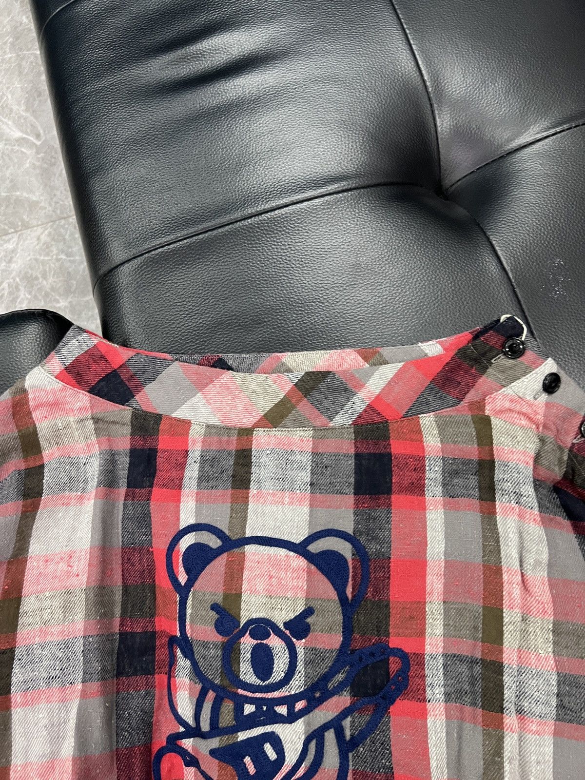 Hysteric Glamour Hysteric Glamour Rock Bear Plaid Button Off-Shoulder Top Size ONE SIZE - 5 Thumbnail