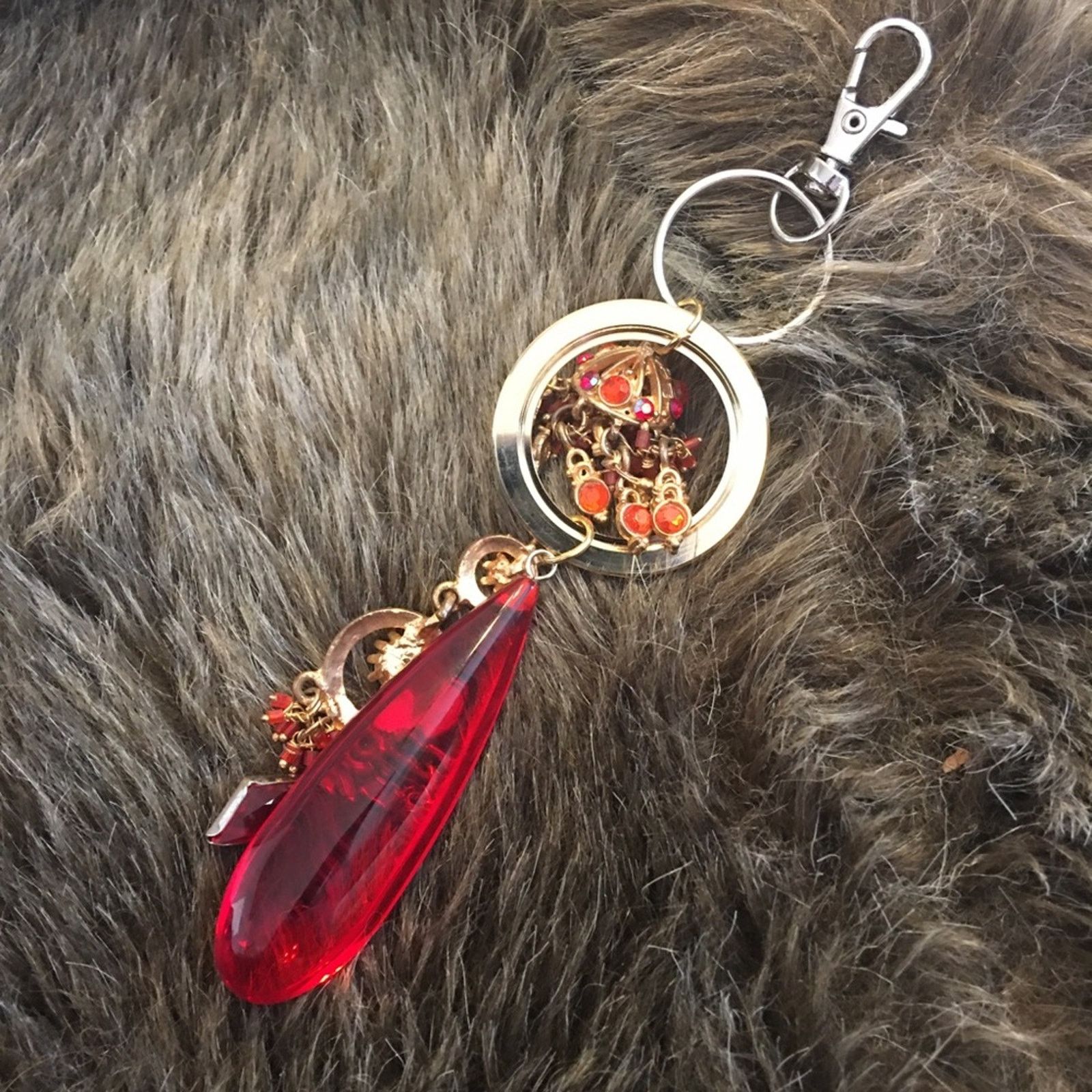 Vintage Vintage repurpose salvaged estate gem keychain Size ONE SIZE - 3 Thumbnail