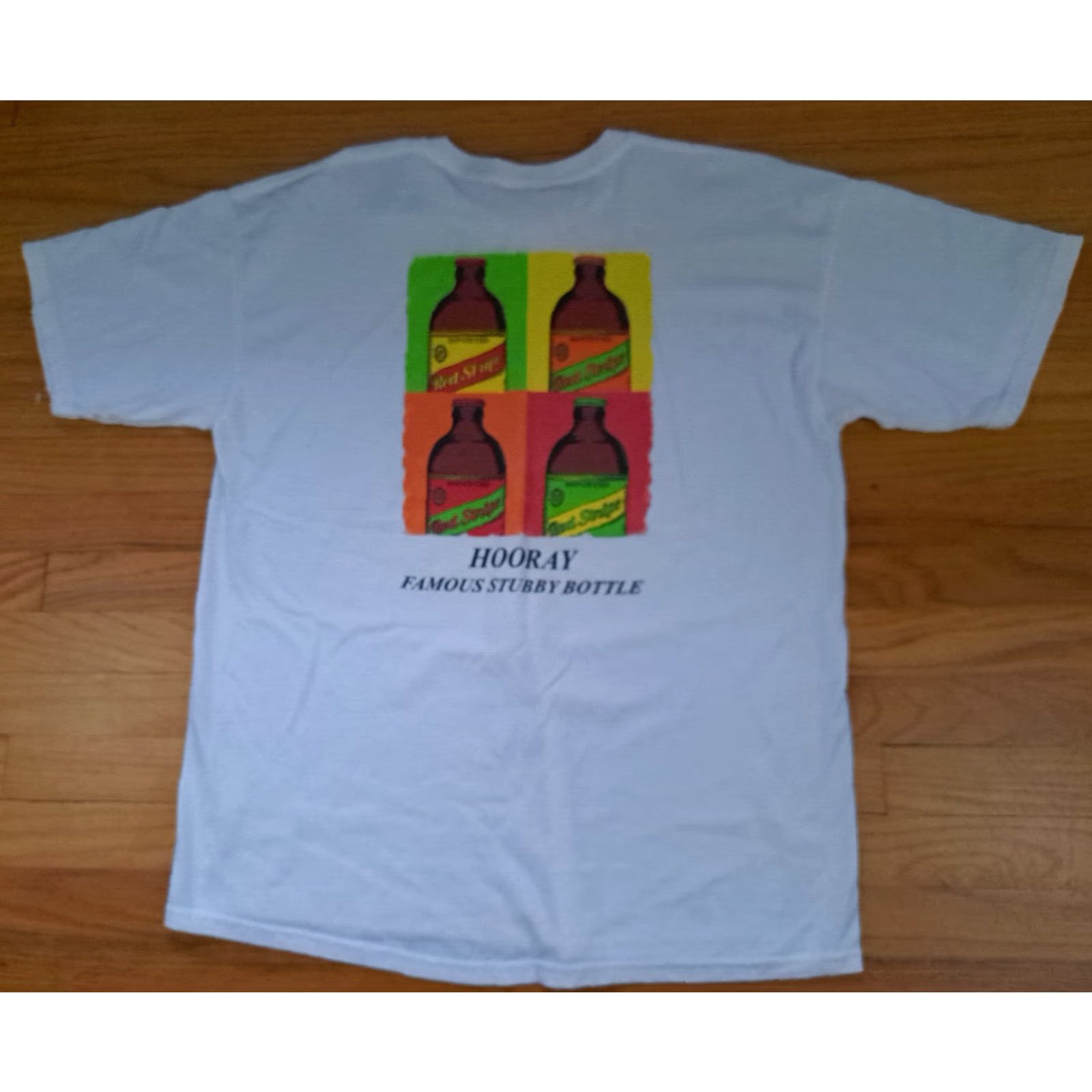Gildan Gildan T-Shirt XL Red Stripe Stubby Bottles Beer Colorful White Printed Multicolor Men Mens Size US XL / EU 56 / 4 - 3 Thumbnail
