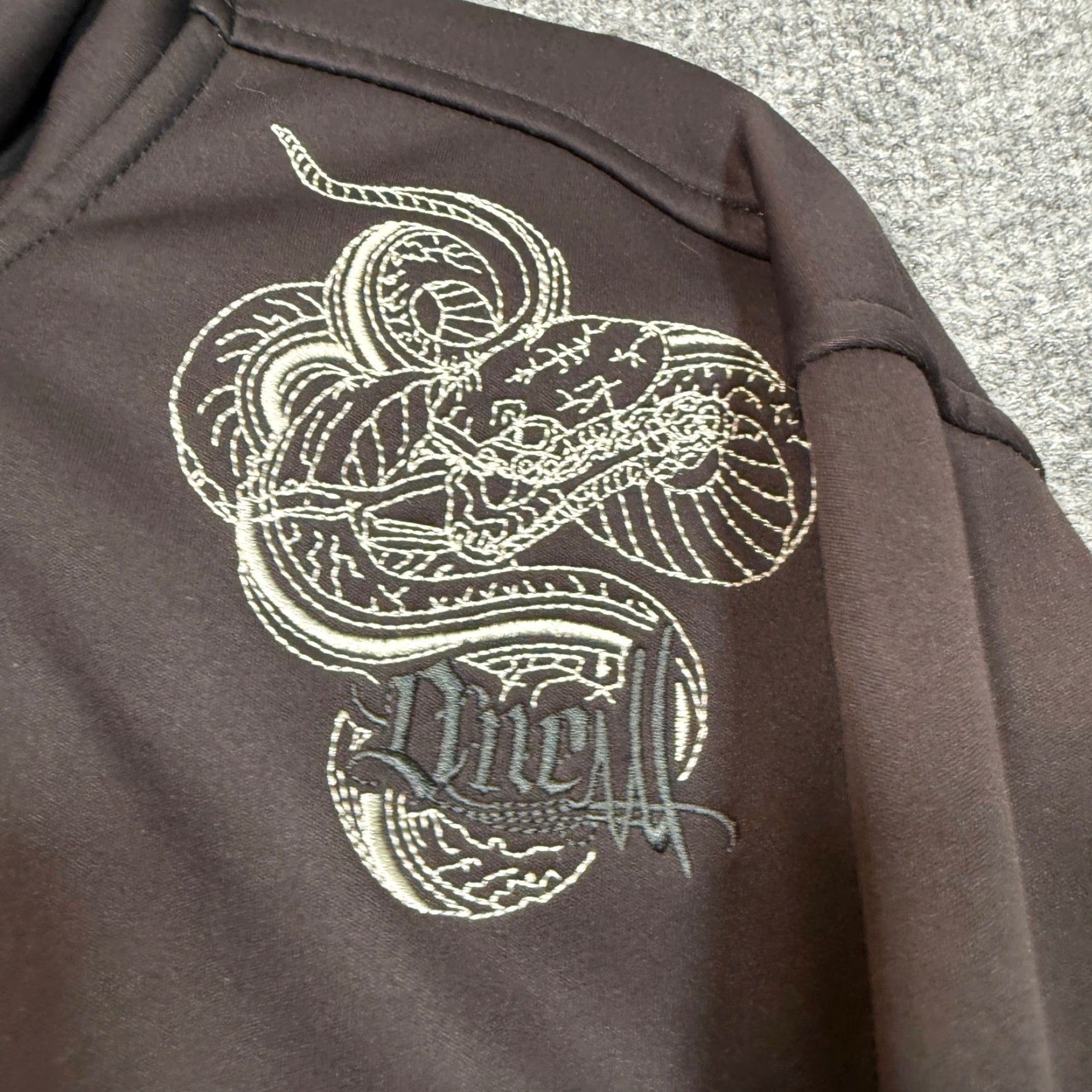 O'Neill VINTAGE O'Neill Hoodie Mens Large Black Gray Y2K Zip Logo Surf Skate Full Zip Pockets Hooded Size US L / EU 52-54 / 3 - 3 Thumbnail