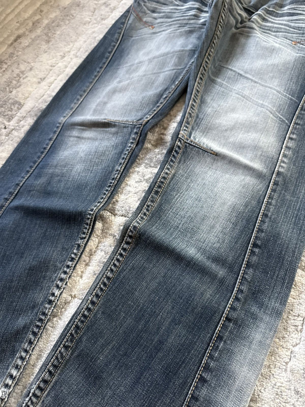 If Six Was Nine Ikka Japan Paneled Cut & Sew Claw Mark Fade Wash Jeans Size US 32 / EU 48 - 9 Thumbnail