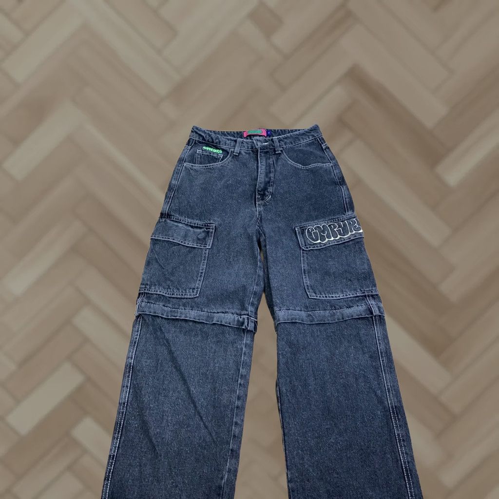 Empyre Empyre Denim Convertible Cargo Jeans Women 4 Black Faded Skate Streetwear 13240 Size 27" / US 4 / IT 40 - 1 Thumbnail