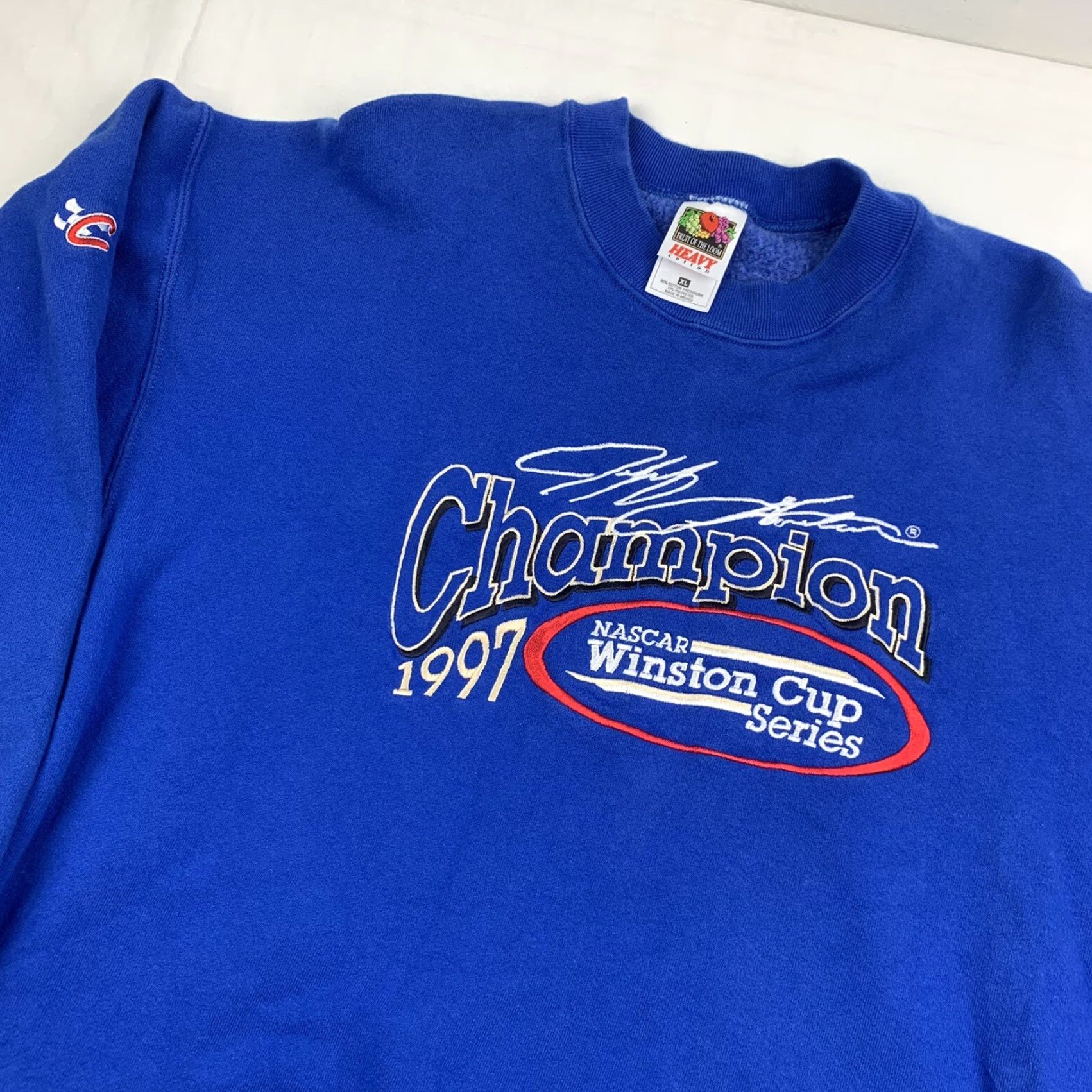 Chase Authentics VINTAGE Winston Cup Champion Sweatshirt Adult XL Blue Jeff Gordon Nascar Shirt Mens 90s Nascar Racing Size US XL / EU 56 / 4 - 3 Thumbnail