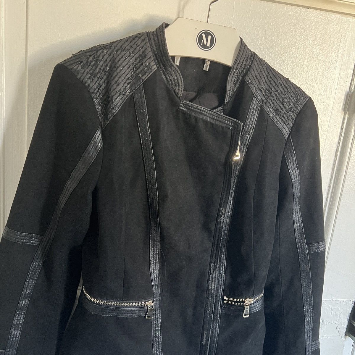 Japanese Brand × Vintage Y2K Black Jacket leather like rick raf junya cdg 2000s Size S / US 4 / IT 40 - 2 Thumbnail