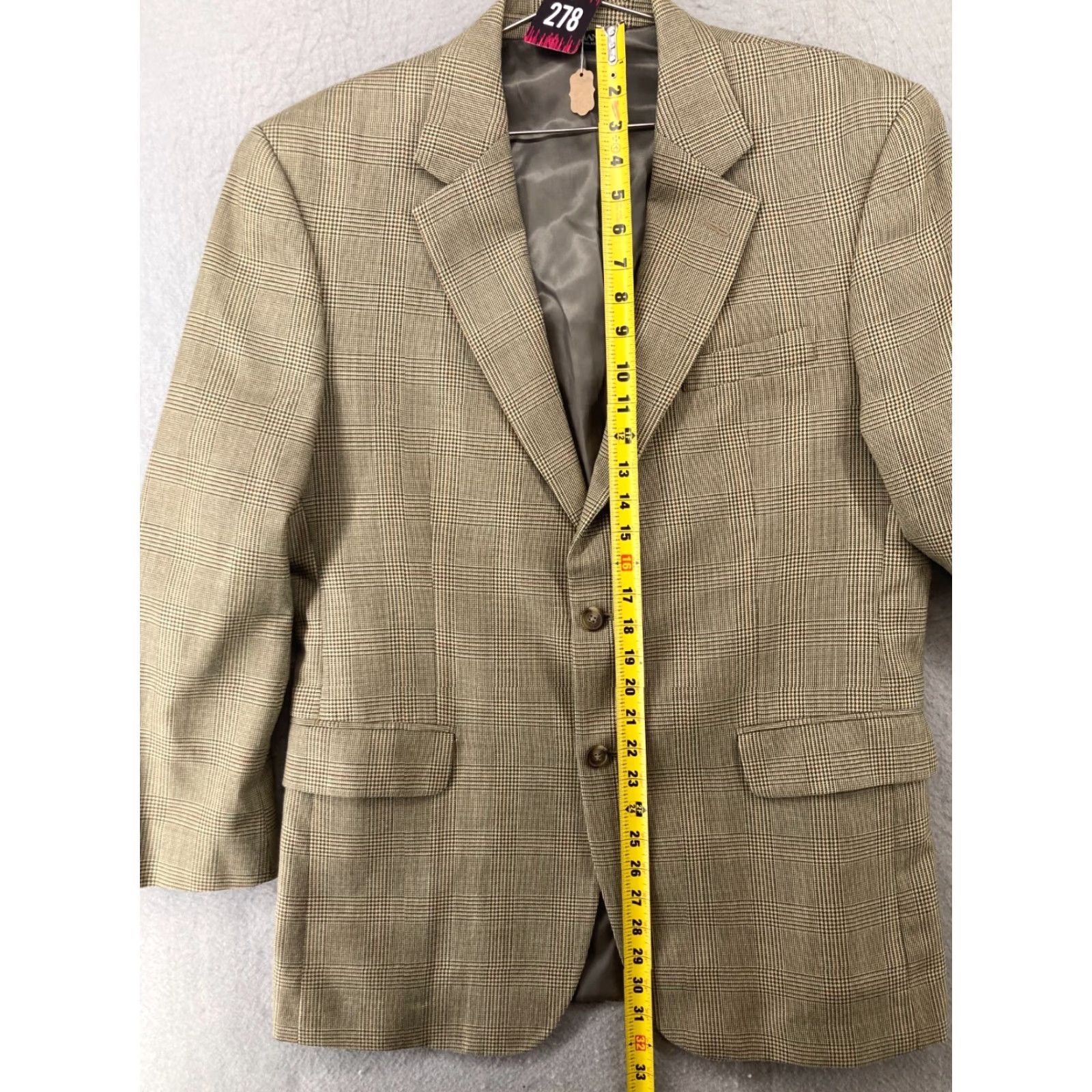 Jos. A. Bank Jos. A. Bank Suit Jacket Mens 42 R Wool Silk Blend Glen Check Jacket Single-Breasted 2-Button Notch Mens 42 R Multicolor Size 42R - 3 Thumbnail