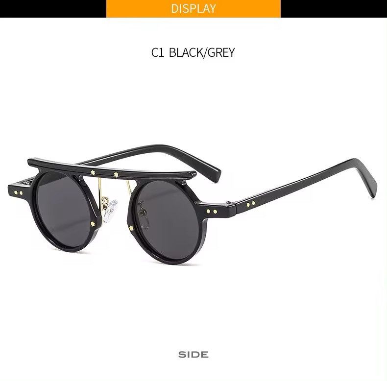 Electric Visual × Vintage Retro Punk Small Round Sunglasses Size ONE SIZE - 3 Thumbnail