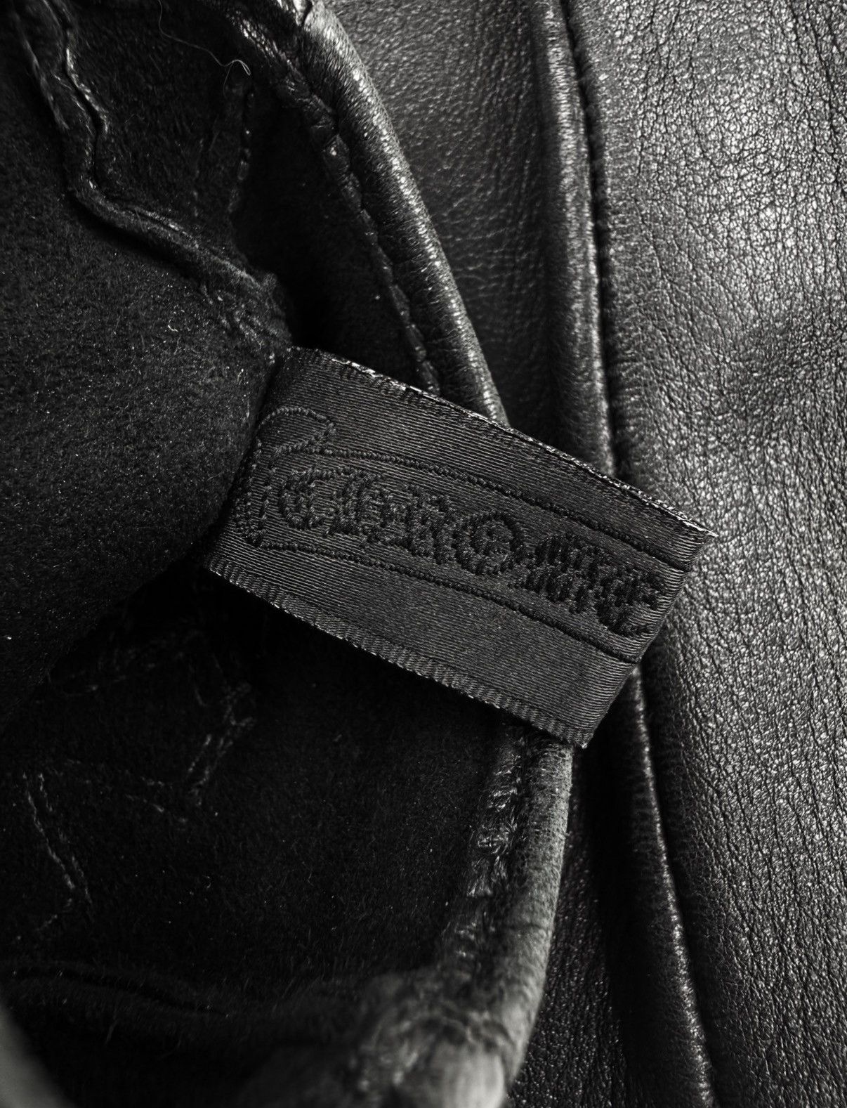 Chrome Hearts Chrome Hearts Triple Cross Patch Cemetery Black Leather Gloves Size ONE SIZE - 5 Thumbnail