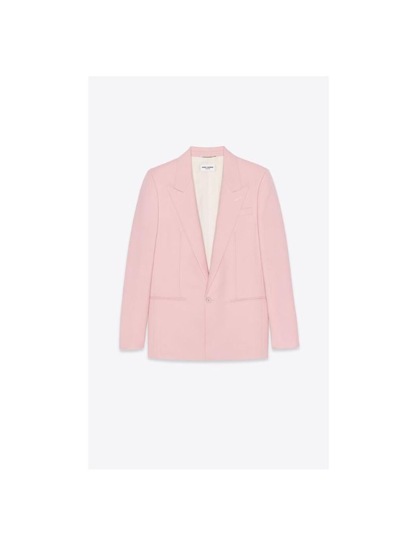 o1s1wg110724 Fitted Single-Breasted Jacket Mohair in Pink