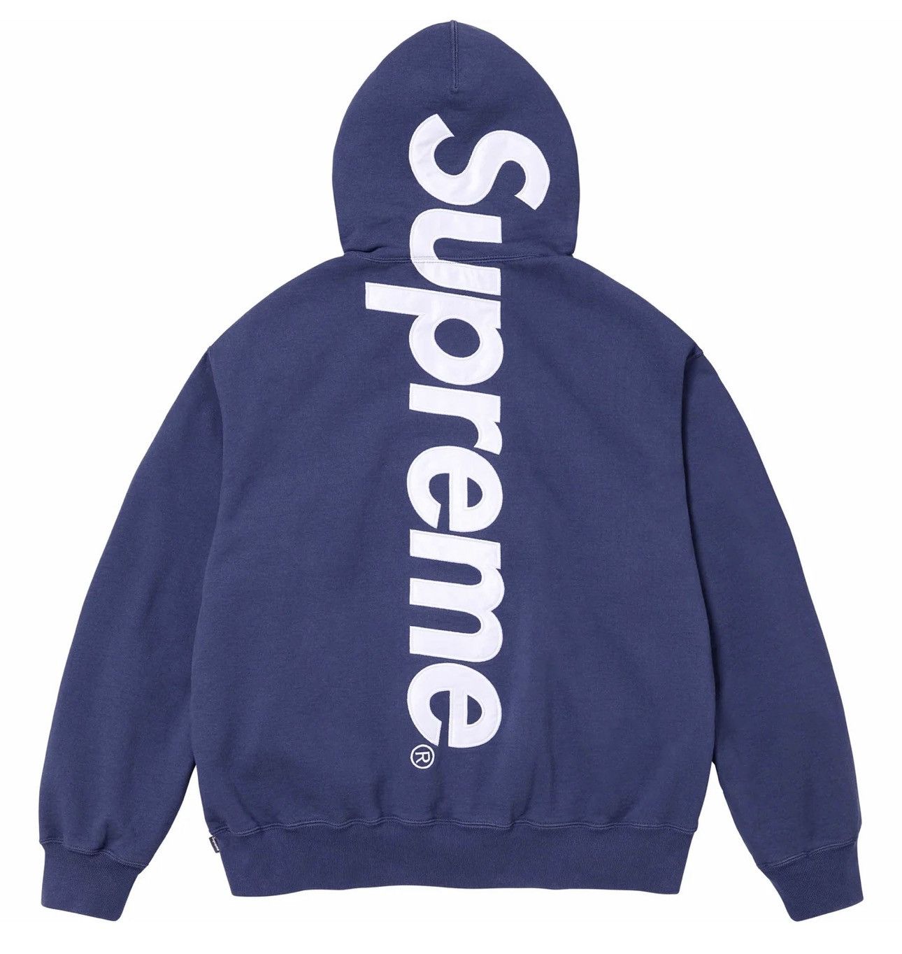 Image of Supreme Satin Appliqué Hoodie Navy Size Xxlarge in Washed Navy, Men's