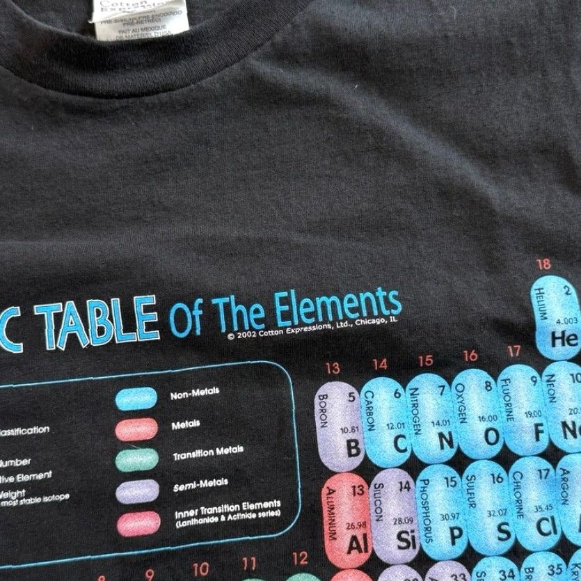 Vintage VINTAGE Men’s Periodic Table Of The Elements Science Chemistry T-Shirt 2XL Black Short Sleeve Mens Y2K Size US XXL / EU 58 / 5 - 5 Thumbnail