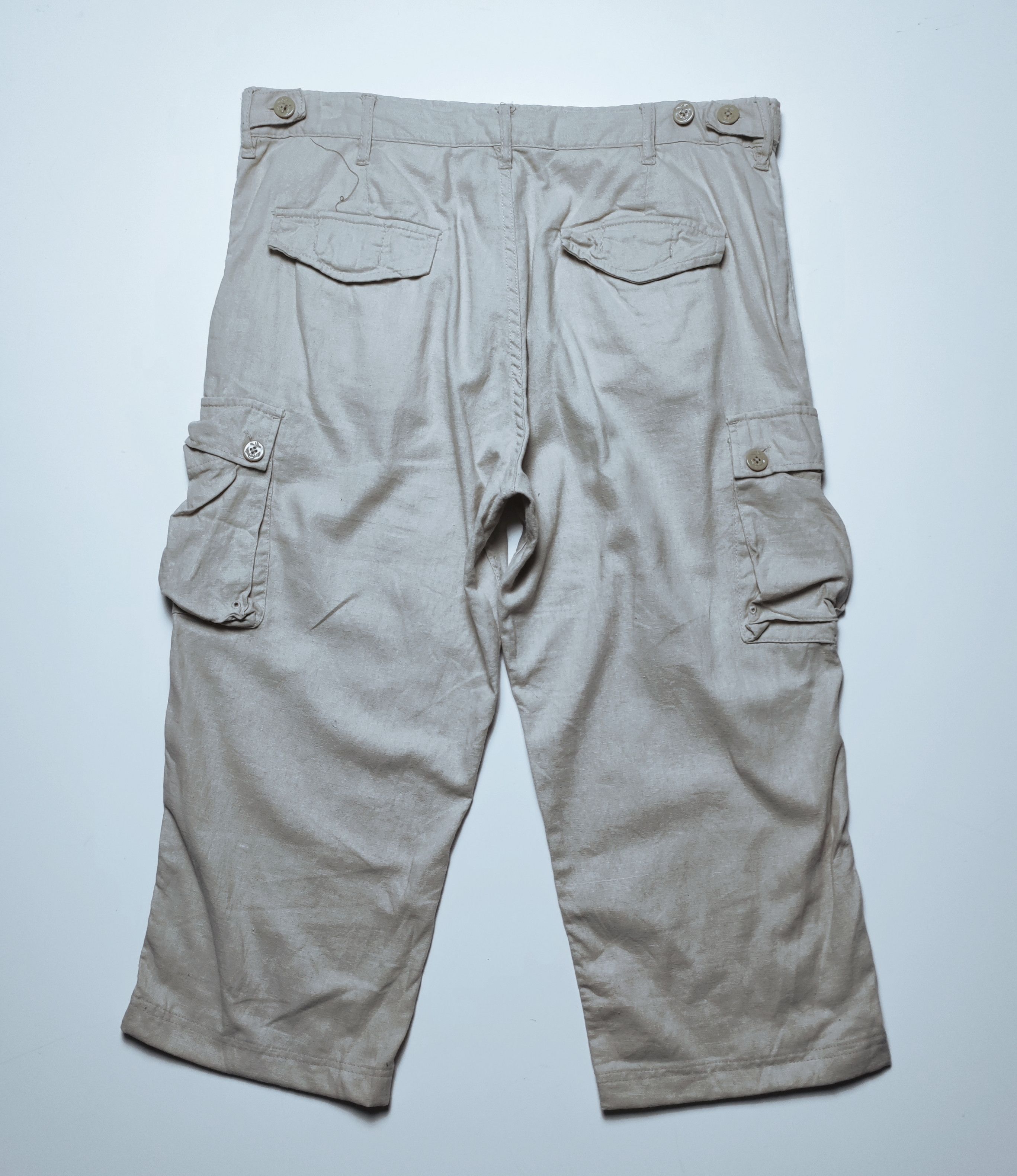Japanese Brand Global Work Multipocket Cargo Casual 3/4 Short Pants Size US 35 - 3 Thumbnail