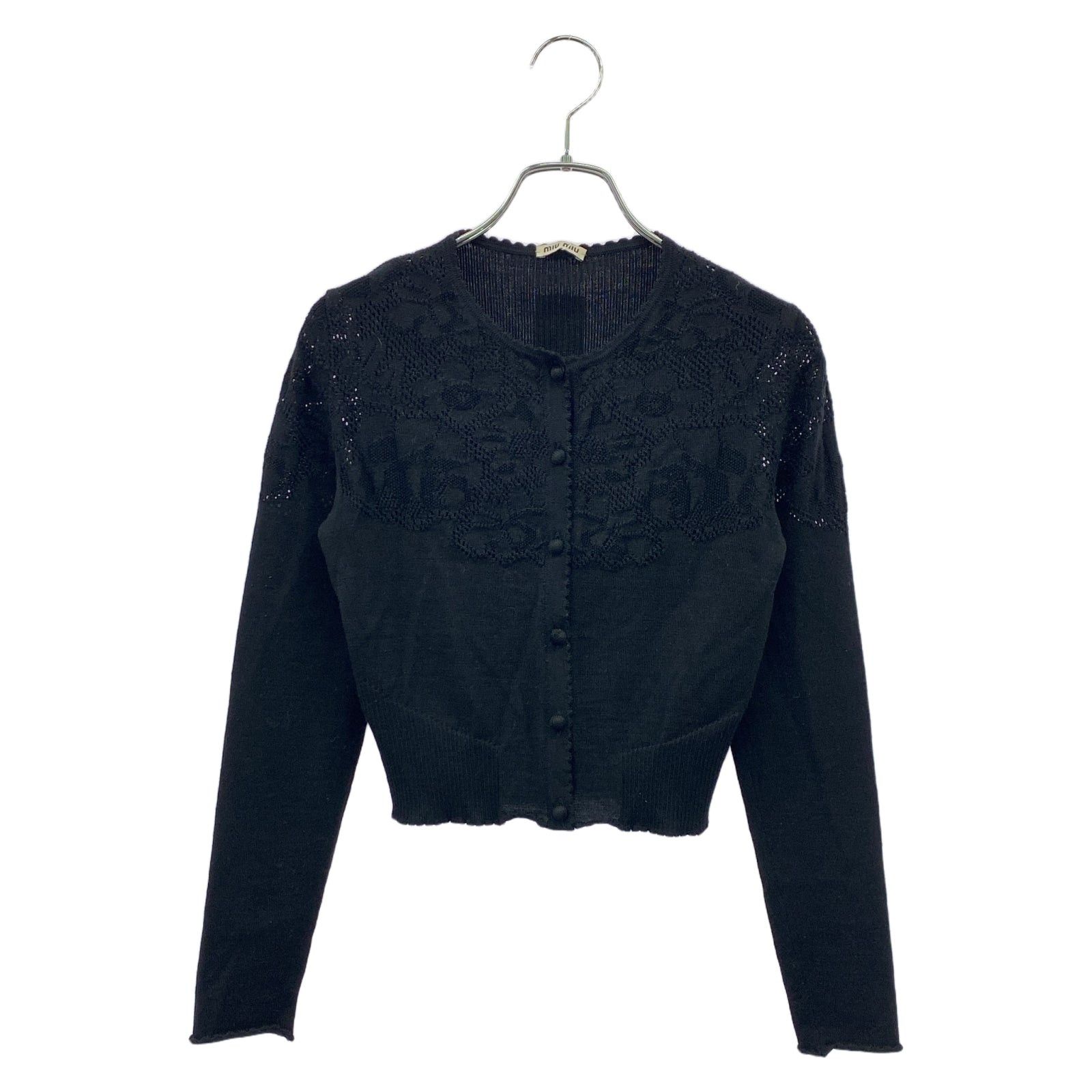Miu Miu Miu Miu Knit Cardigan Wool Black Size ONE SIZE - 1 Thumbnail