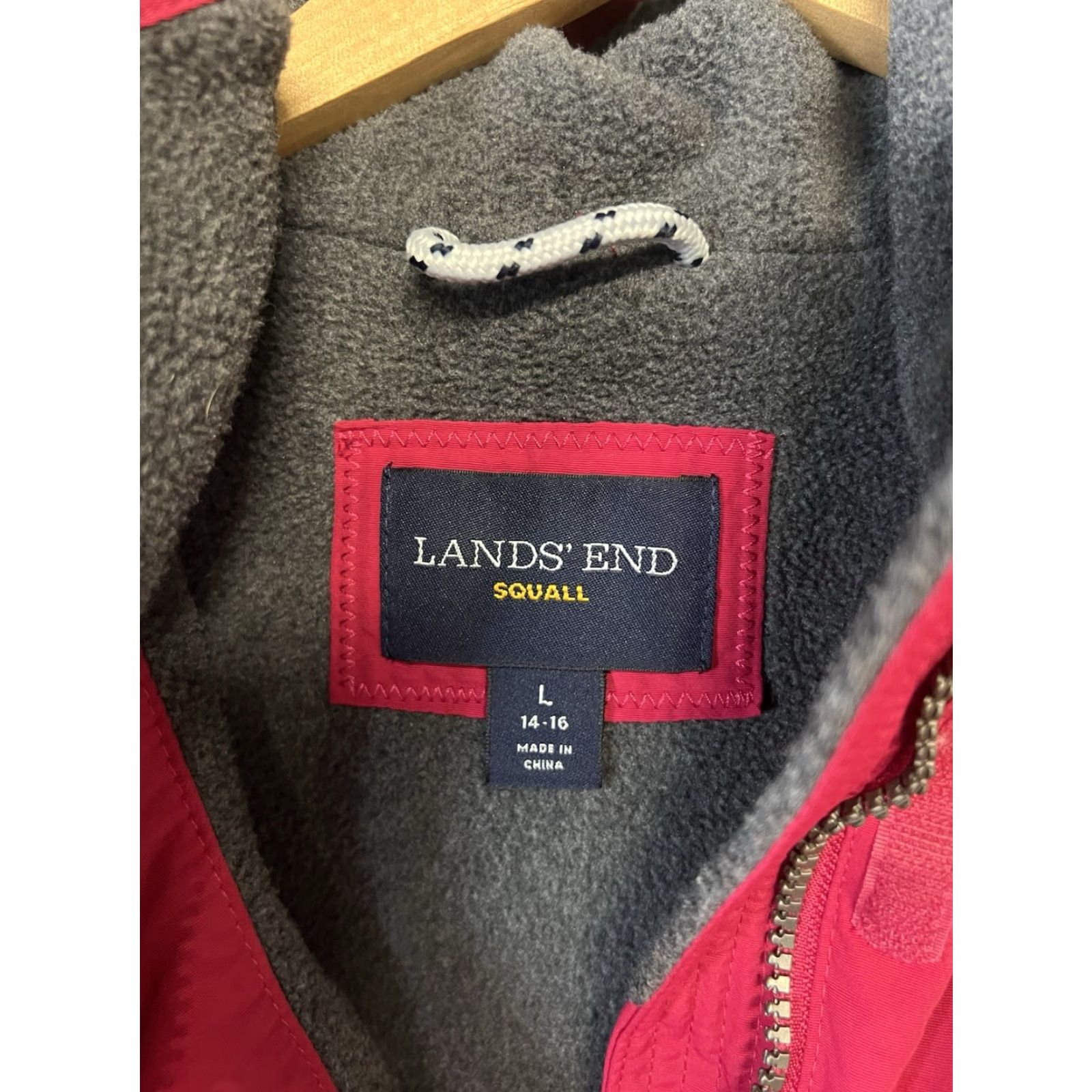 Lands' End Lands' End Squall Jacket Womens Large Pink Waterproof Windproof Hood Boyfriend Parka Breathable Zip Size L / US 10 / IT 46 - 3 Thumbnail