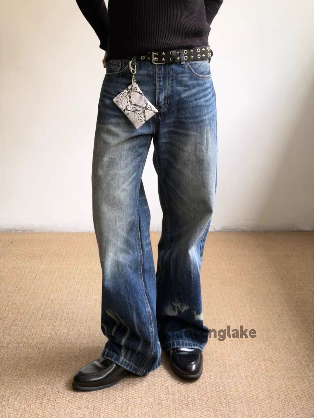 Jean zx vintage distressed wide Leg cleanfit yuppie jeans Size US 34 / EU 50 - 1 Thumbnail